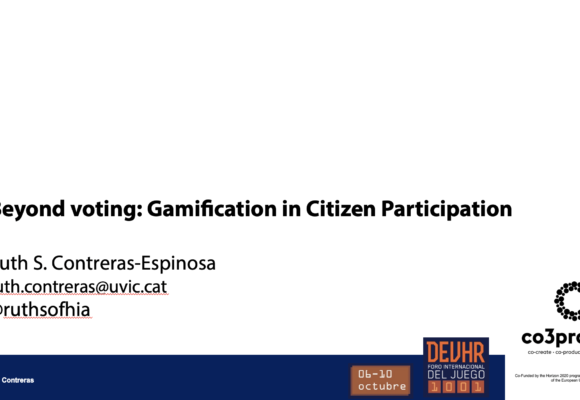 Participation at the DEVHR 2020 Forum. Beyond voting: Gamification in Citizen Participation